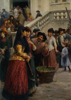 Street and market genre scenes